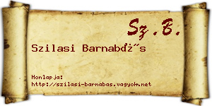 Szilasi Barnabás névjegykártya